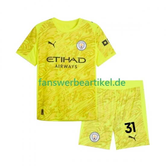 Ederson Moraes 31 Torwart Trikot Manchester City Kinder Ausweich ausrüstung 2025-2026 Kurzarm