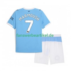 Omar Marmoush 7 Trikot Manchester City Kinder Heimausrüstung 2025-2026 Kurzarm