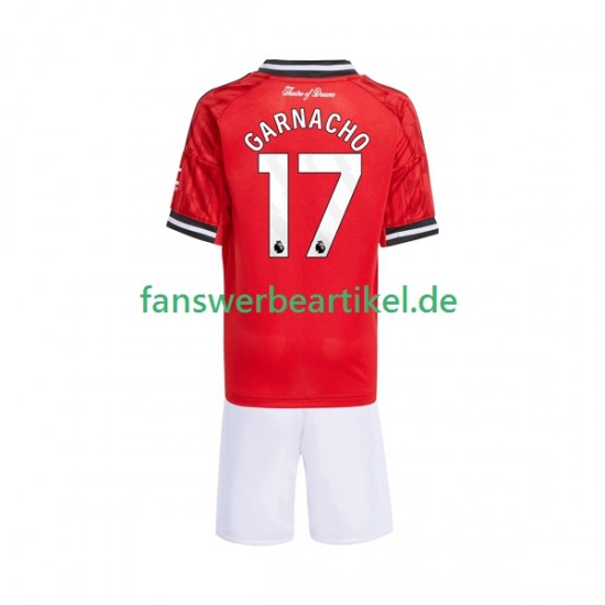 Alejandro Garnacho 17 Trikot Manchester United Kinder Heimausrüstung 2025-2026 Kurzarm