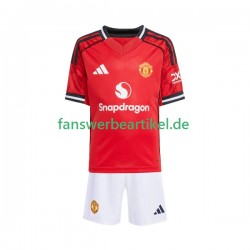 Trikot Manchester United Kinder Heimausrüstung 2025-2026 Kurzarm