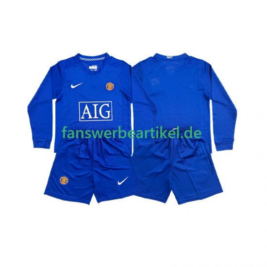Retro Retro Trikot Manchester United Kinder Auswärtsausrüstung 2008 Langarm