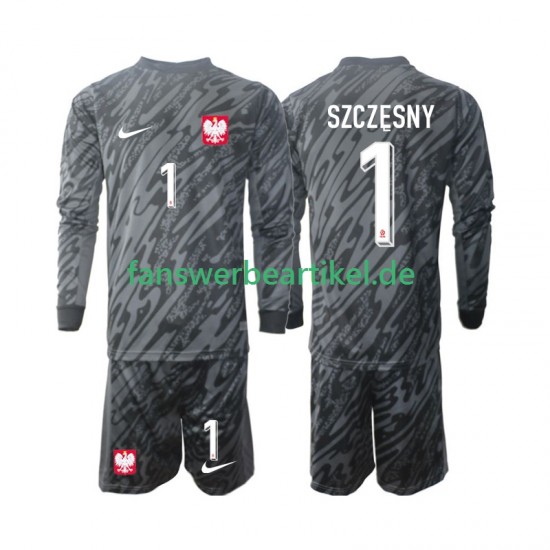 Szczesny 1 Torwart Trikot Polen Kinder Auswärtsausrüstung 2024 Langarm