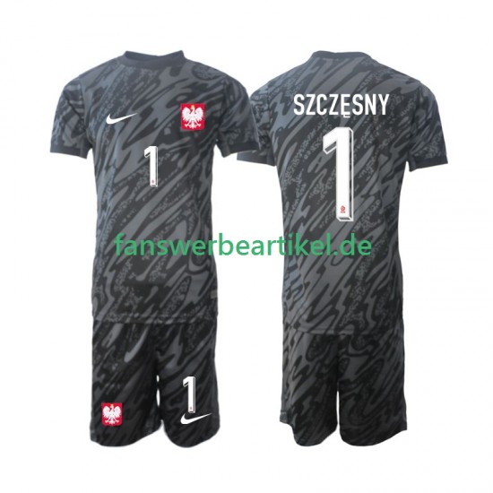 Szczesny 1 Torwart Trikot Polen Kinder Auswärtsausrüstung 2024 Kurzarm