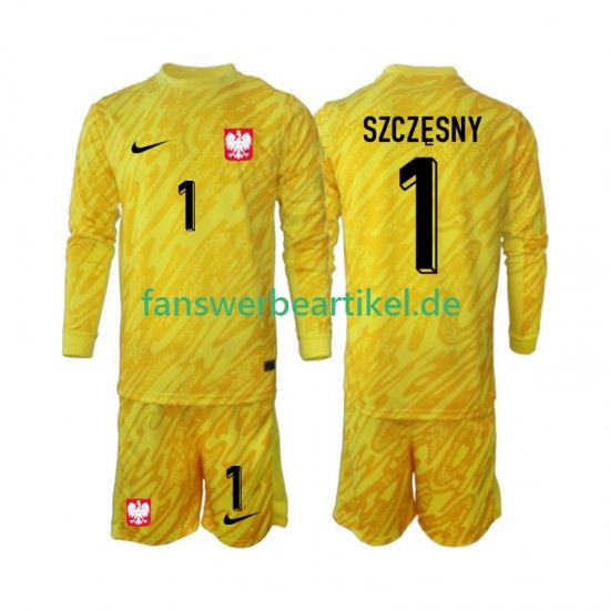 Szczesny 1 Torwart Trikot Polen Kinder Heimausrüstung 2024 Langarm
