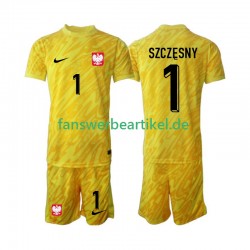Szczesny 1 Torwart Trikot Polen Kinder Heimausrüstung 2024 Kurzarm