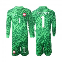 Szczesny 1 Torwart Trikot Polen Kinder Ausweich ausrüstung 2024 Langarm