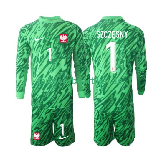Szczesny 1 Torwart Trikot Polen Kinder Ausweich ausrüstung 2024 Langarm