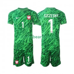 Szczesny 1 Torwart Trikot Polen Kinder Ausweich ausrüstung 2024 Kurzarm