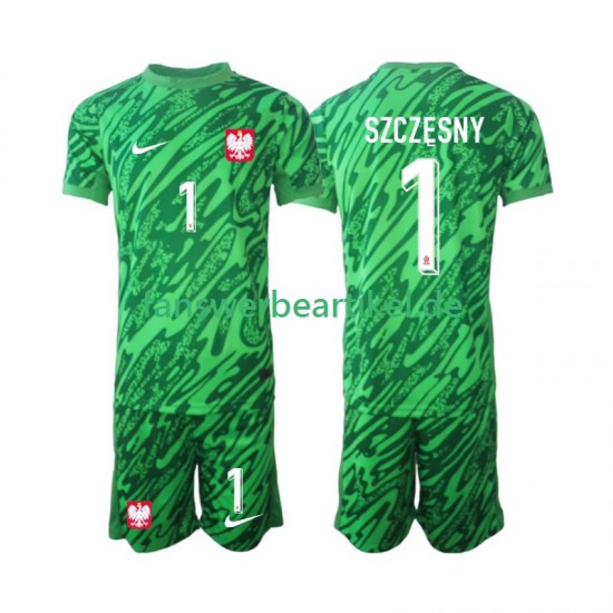 Szczesny 1 Torwart Trikot Polen Kinder Ausweich ausrüstung 2024 Kurzarm