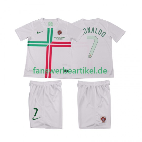 Cristiano Ronaldo 7 Retro 2012 Trikot Portugal Kinder Auswärtsausrüstung Kurzarm