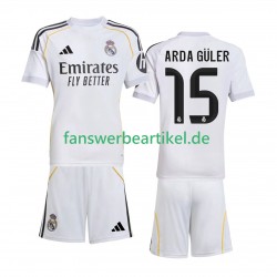 Arda Guler 15 Trikot Real Madrid Kinder Heimausrüstung 2025-2026 Kurzarm