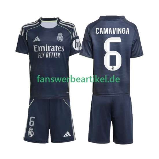 Camavinga 6 Trikot Real Madrid Kinder Auswärtsausrüstung 2025-2026 Kurzarm