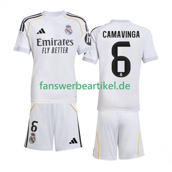 Camavinga 6 Trikot Real Madrid Kinder Heimausrüstung 2025-2026 Kurzarm
