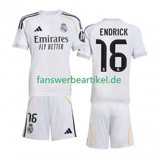 Endrick 16 Trikot Real Madrid Kinder Heimausrüstung 2025-2026 Kurzarm