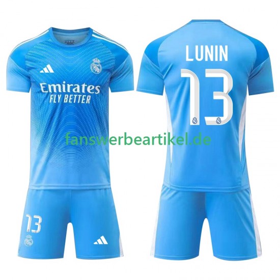 Andriy Lunin 13 Torwart Trikot Real Madrid Kinder Heimausrüstung 2025-2026 Kurzarm