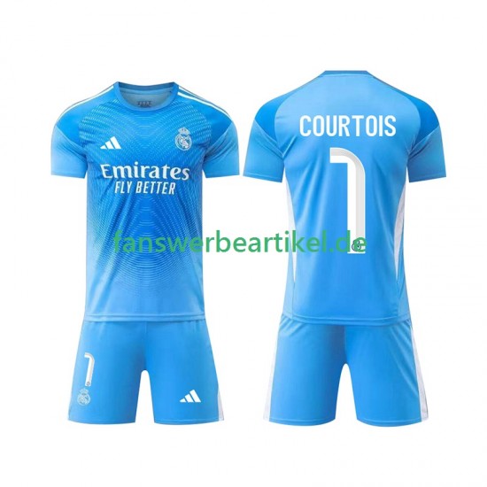 Thibaut Courtois 1 Torwart Trikot Real Madrid Kinder Heimausrüstung 2025-2026 Kurzarm