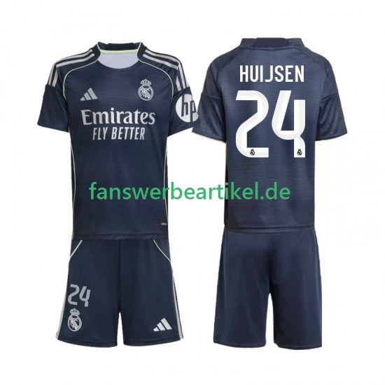 Huijsen 24 Trikot Real Madrid Kinder Auswärtsausrüstung 2025-2026 Kurzarm
