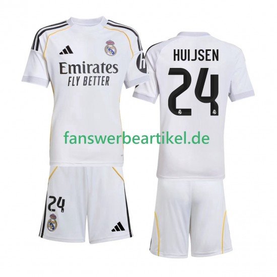 Huijsen 24 Trikot Real Madrid Kinder Heimausrüstung 2025-2026 Kurzarm