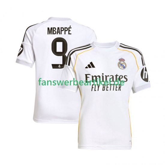Kylian Mbappe 9 Trikot Real Madrid Herren Heimausrüstung 2025-2026 Kurzarm