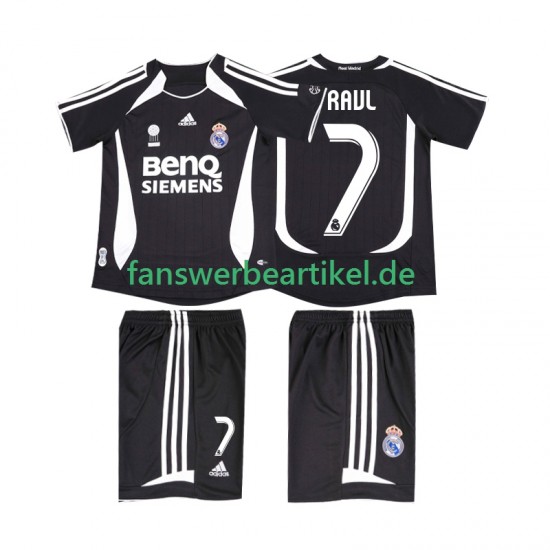 RAUL 7 Retro 2007 Trikot Real Madrid Kinder Auswärtsausrüstung 2006 Kurzarm