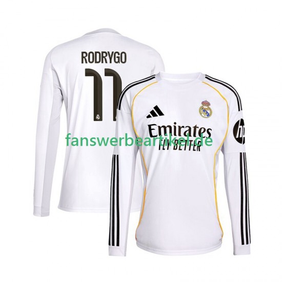 Rodrygo 11 Trikot Real Madrid Herren Heimausrüstung 2025-2026 Langarm