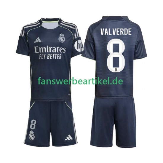 Valverde 8 Trikot Real Madrid Kinder Auswärtsausrüstung 2025-2026 Kurzarm
