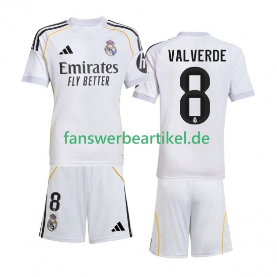 Valverde 8 Trikot Real Madrid Kinder Heimausrüstung 2025-2026 Kurzarm