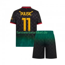 Christian Pulisic 11 Trikot AC Mailand Kinder Viertes ausrüstung 2024-2025 Kurzarm