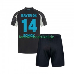 Patrik Schick 14 Trikot Bayer 04 Leverkusen Kinder Ausweich ausrüstung 2024-2025 Kurzarm