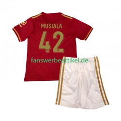 Jamal Musiala 42 125th Anniversary Trikot FC Bayern München Kinder Heimausrüstung Rot 2024-2025 Kurzarm