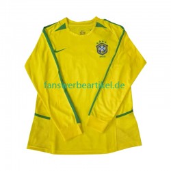 Retro 2002 Trikot Brasilien Herren Heimausrüstung Langarm