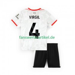 VIRGIL 4 Trikot Liverpool Kinder Ausweich ausrüstung 2024-2025 Kurzarm