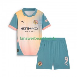 Haaland 9 Trikot Manchester City Kinder Viertes ausrüstung 2024-2025 Kurzarm