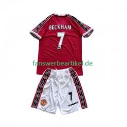Beckham 7 Retro Trikot Manchester United Kinder Heimausrüstung 1998-1999 Kurzarm