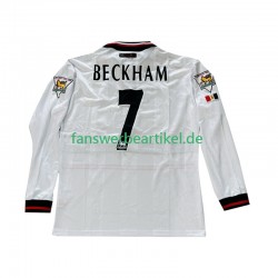 Beckham 7 Retro Trikot Manchester United Herren Auswärtsausrüstung 1998-1999 Langarm