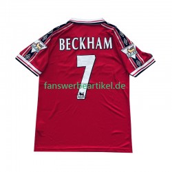 Beckham 7 Retro Trikot Manchester United Herren Heimausrüstung 1998-1999 Kurzarm