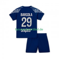 Bradley Barcola 29 Trikot Paris Saint-Germain Kinder Viertes ausrüstung 2024-2025 Kurzarm