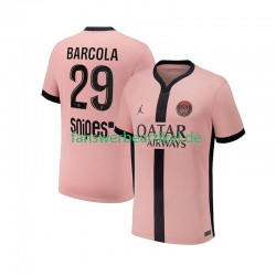 Bradley Barcola 29 Trikot Paris Saint-Germain Herren Ausweich ausrüstung 2024-2025 Kurzarm
