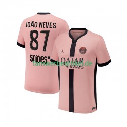 Joao Neves 87 Trikot Paris Saint-Germain Herren Ausweich ausrüstung 2024-2025 Kurzarm