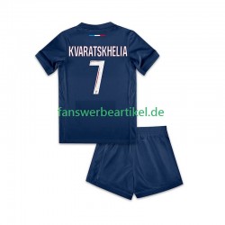 Khvicha Kvaratskhelia 7 Trikot Paris Saint-Germain Kinder Heimausrüstung 2024-2025 Kurzarm