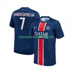 Khvicha Kvaratskhelia 7 Trikot Paris Saint-Germain Herren Heimausrüstung 2024-2025 Kurzarm