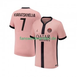 Khvicha Kvaratskhelia 7 Trikot Paris Saint-Germain Herren Ausweich ausrüstung 2024-2025 Kurzarm