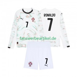Cristiano Ronaldo 7 Trikot Portugal Kinder Auswärtsausrüstung 2025 Langarm