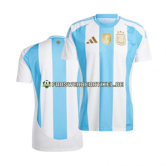 Copa America Trikot Argentinien Herren Heimausrüstung Blau Weiß 2024 Kurzarm