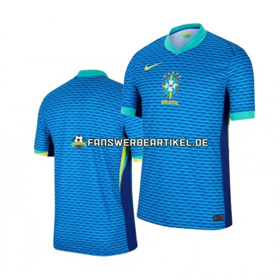 Copa America Trikot Brasilien Herren Auswärtsausrüstung Blau 2024 Kurzarm