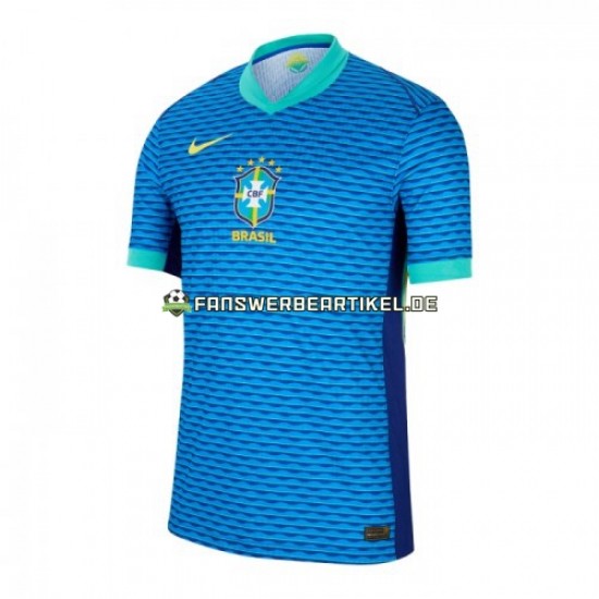 Copa America Trikot Brasilien Herren Auswärtsausrüstung Blau 2024 Kurzarm