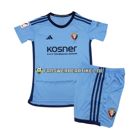 Trikot CA Osasuna Kinder Auswärtsausrüstung Blau 2023-2024 Kurzarm