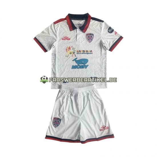 Trikot Cagliari Kinder Auswärtsausrüstung 2023-2024 Kurzarm