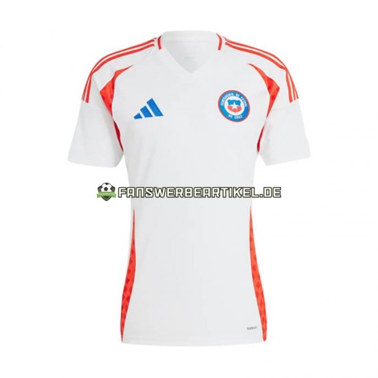 Copa America Trikot Chile Herren Auswärtsausrüstung Weiß 2024 Kurzarm