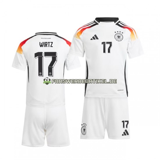 Florian Wirtz 17 Trikot Deutschland Kinder Heimausrüstung Weiß Euro 2024 Kurzarm